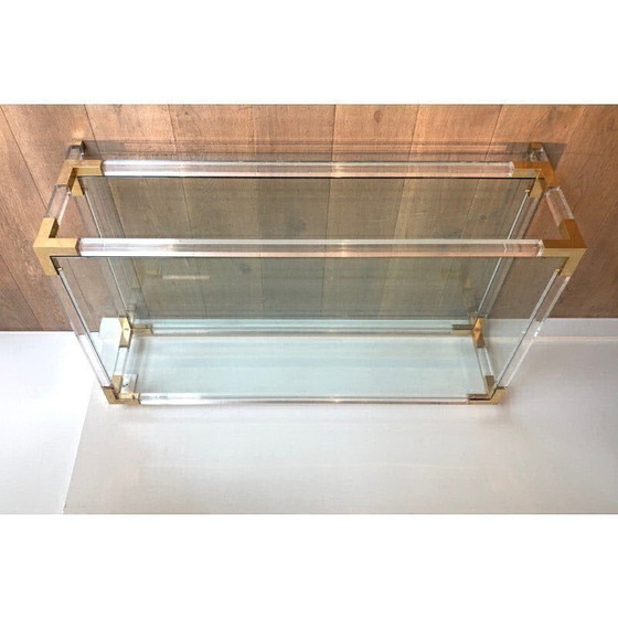 Image 1 of Paar vintage chromen bankfauteuils met glazen bovenkant, 1970