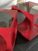2x Vintage Kubus Bijzettafel