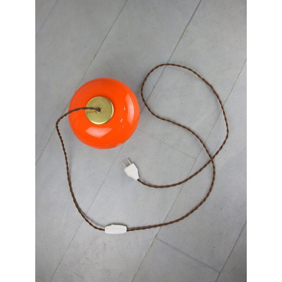 Image 1 of Vintage lamp van glas en messing