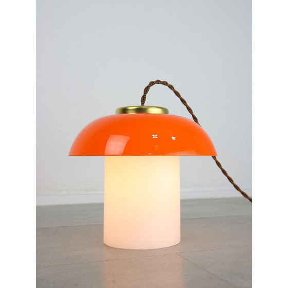Image 1 of Vintage lamp van glas en messing