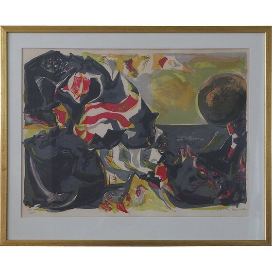 Image 1 of Vintage kleurenlithografie door Bata Mihailović, 1976