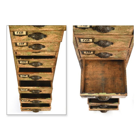 Image 1 of 18 laden vintage houten werkplaatszuil, Frankrijk