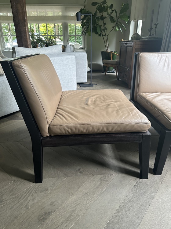 Image 1 of 2x Leren lounge chairs