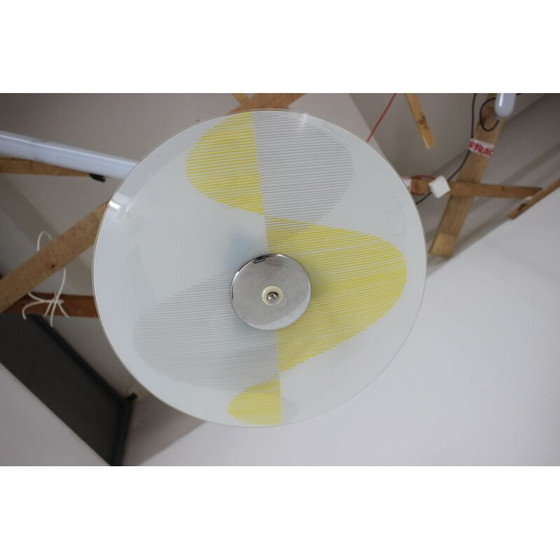 Image 1 of Vintage glazen en metalen hanglamp, Tsjecho-Slowakije 1960