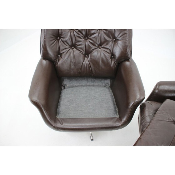 Image 1 of Vintage kunstleren draaifauteuil, 1970