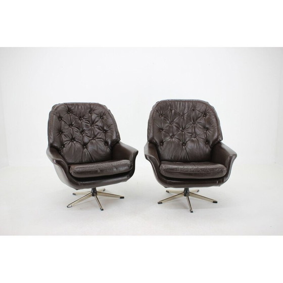 Image 1 of Vintage kunstleren draaifauteuil, 1970
