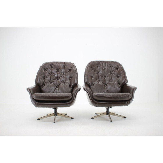 Image 1 of Vintage kunstleren draaifauteuil, 1970