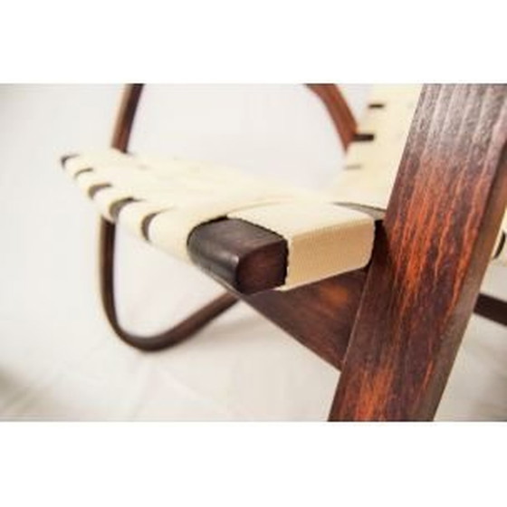 Image 1 of Vintage fauteuil en poef door Jan Vanak, Tsjecho-Slowakije 1930