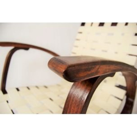 Image 1 of Vintage fauteuil en poef door Jan Vanak, Tsjecho-Slowakije 1930