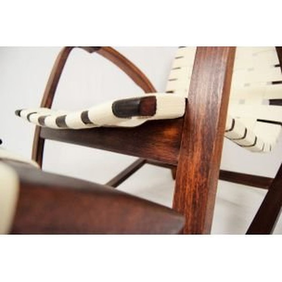 Image 1 of Vintage fauteuil en poef door Jan Vanak, Tsjecho-Slowakije 1930