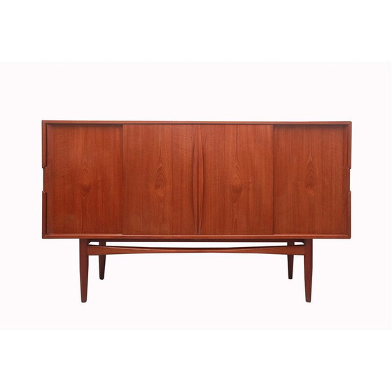 Image 1 of Vintage highboard in teak met schuifdeuren, jaren 1960