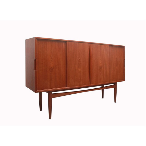 Image 1 of Vintage highboard in teak met schuifdeuren, jaren 1960