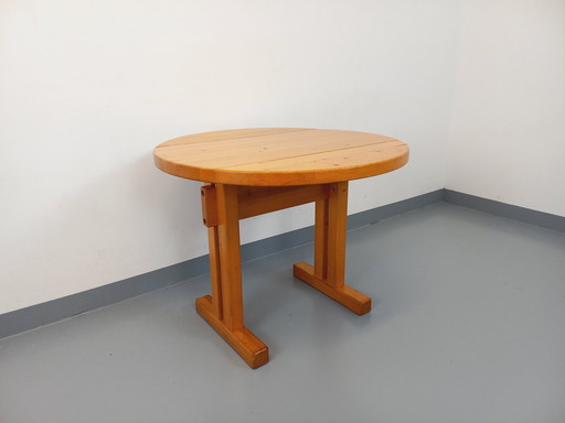 Charlotte Perriand Les Arcs Vintage Ronde Grenen Eettafel 60s 70s