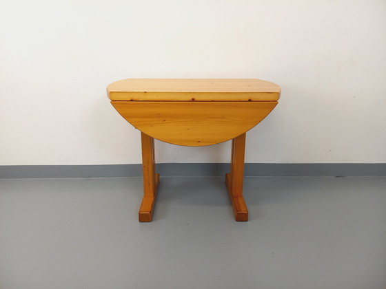 Image 1 of Charlotte Perriand Les Arcs Vintage Ronde Grenen Eettafel 60s 70s