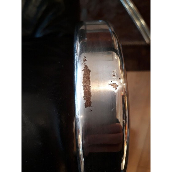 Image 1 of set van 4 vintage stoelen met Italiaans design in chroom en leer 70