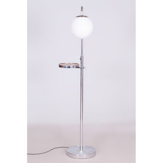 Image 1 of Vintage vloerlamp in verchroomd staal en glas van Hynek Gottwald, Tsjecho-Slowakije