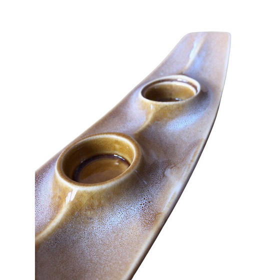 Image 1 of Vintage geglazuurde keramische kandelaar van Adam Sadulski voor Mirostowice Ceramic Factory, Polen 1970