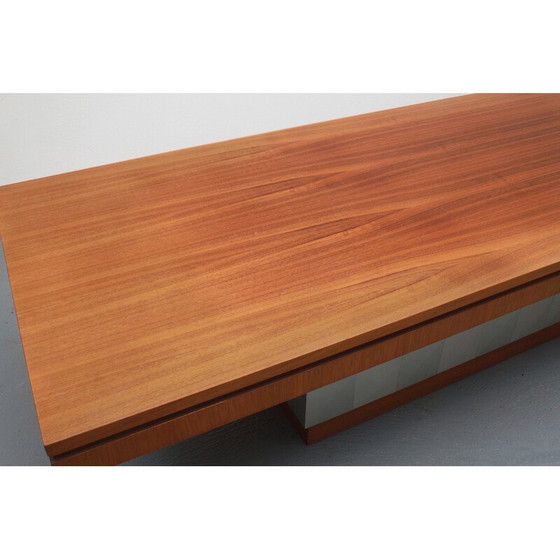 Image 1 of Vintage walnoot en metalen salontafel van Ilse Möbel, Duitsland 1970