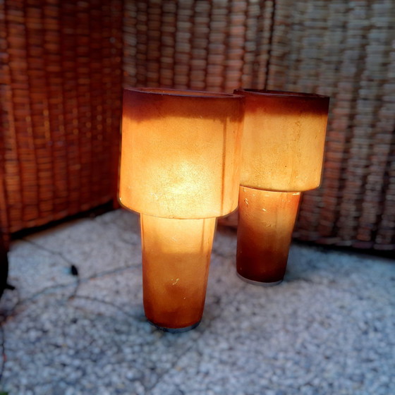 Image 1 of Paar Osini Fatlight Glasvezel Lampen Design Nicolai Carels, 90S