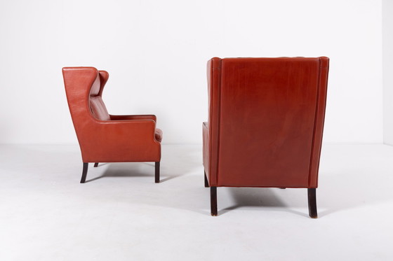 Image 1 of 1970'S Paar Vintage Deens Design 'Wing' Fauteuils van Mogens Hansen