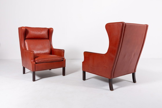 Image 1 of 1970'S Paar Vintage Deens Design 'Wing' Fauteuils van Mogens Hansen