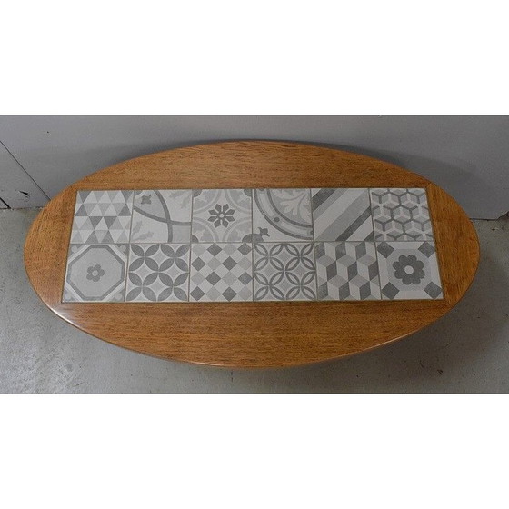 Image 1 of Vintage massief eiken salontafel door R. Guillerme en J. Chambron, 1960