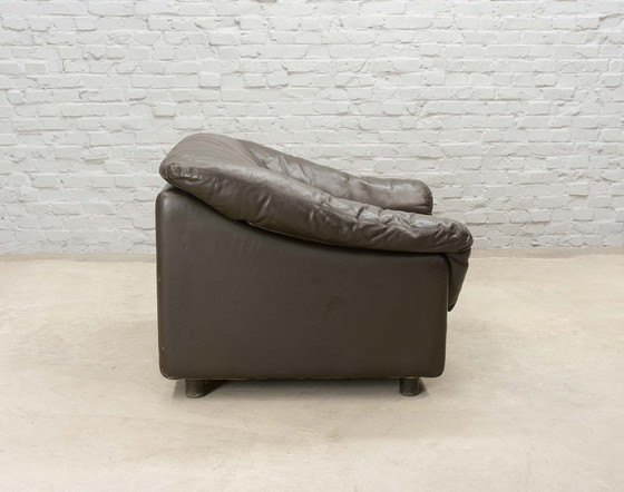 Image 1 of Comfortabele Leolux Seal Bruin Leer loungestoelen, set van twee. Nederland, jaren 70.