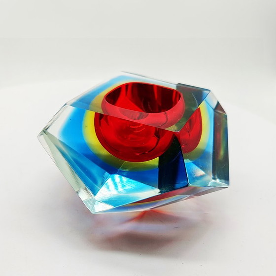 Image 1 of Asbak of vangschaal uit 1960 van Murano glas, toegeschreven aan Flavio Poli voor Seguso. Gemaakt in Italië