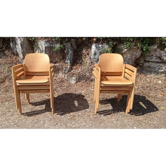 Image 1 of Paar vintage eiken fauteuils, Zwitserland