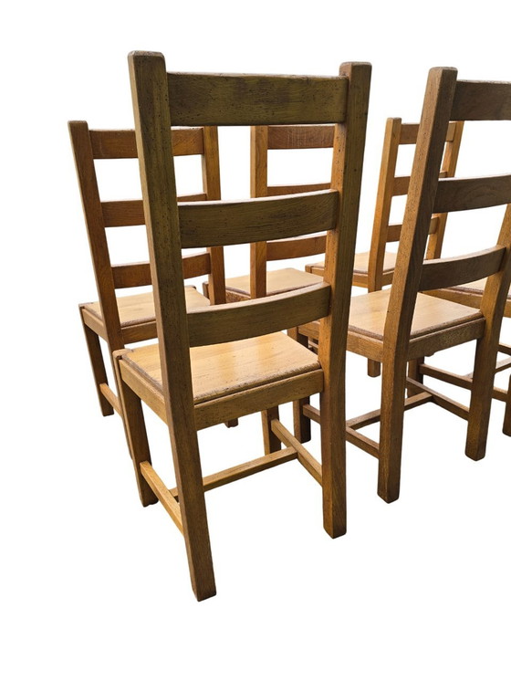 Image 1 of Set van 6 massief houten stoelen