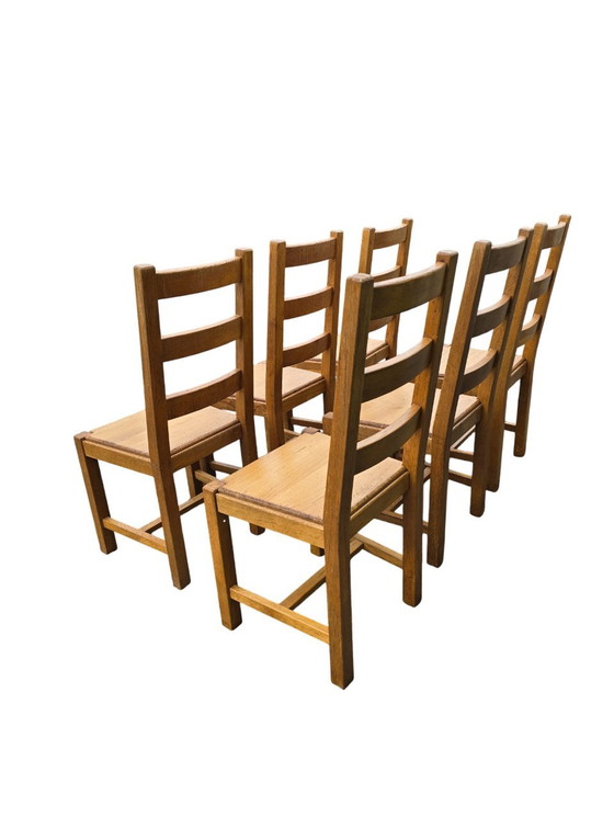 Image 1 of Set van 6 massief houten stoelen