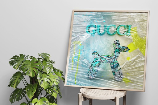 Beperkt: Wrapped Woof - Gucci X Keith Haring Editie | 140 X 140 Cm | 2025 (Ori, 1983)