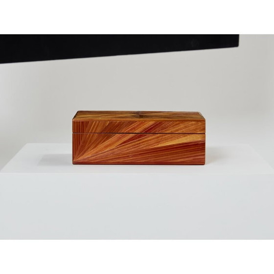 Image 1 of Vintage doos in stro-marqueterie van Jean-Michel Frank, jaren 1930