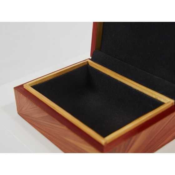 Image 1 of Vintage doos in stro-marqueterie van Jean-Michel Frank, jaren 1930