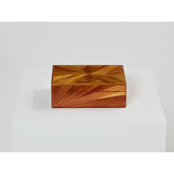 Image 1 of Vintage doos in stro-marqueterie van Jean-Michel Frank, jaren 1930