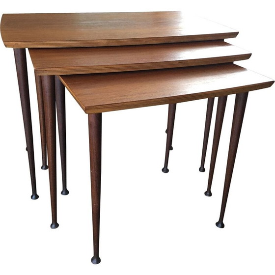 Image 1 of Scandinavische vintage teakhouten nesttafels, 1950