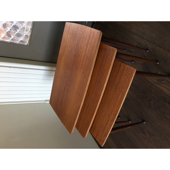 Image 1 of Scandinavische vintage teakhouten nesttafels, 1950