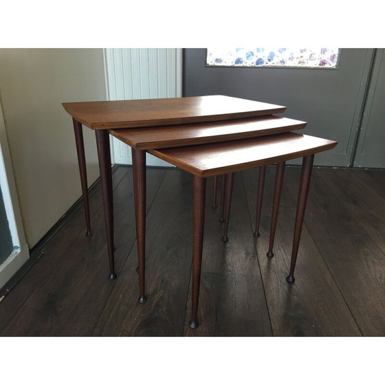 Image 1 of Scandinavische vintage teakhouten nesttafels, 1950