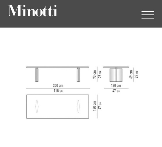 Image 1 of Minotti Morgan Dining Table 110X260Cm Showmodel Lp € 10.000,-