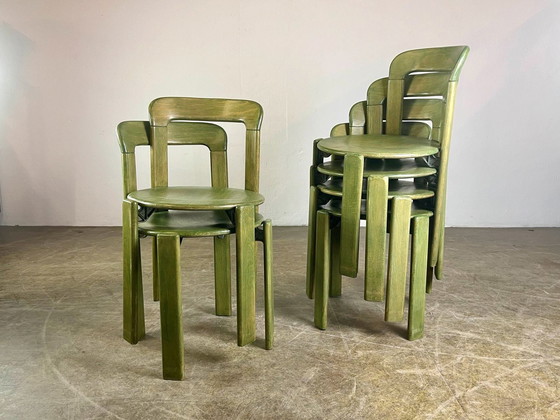 Image 1 of Set van 6 vintage stoelen Bruno Rey Kusch & Co jaren 1970 design groen