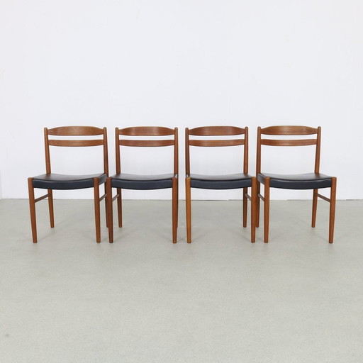 4X Eetkamerstoel Teak Carl Ekström Deens Vintage 1960