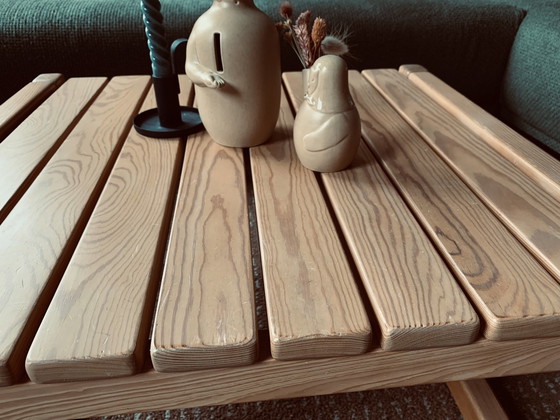 Image 1 of Ikea Karin Mobring 1970 Dennenhouten Salontafel