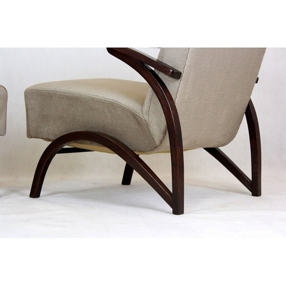 Image 1 of Paar vintage fauteuils van Jindřich Halabala voor Up Zavody en Setona, Tsjecho-Slowakije 1940