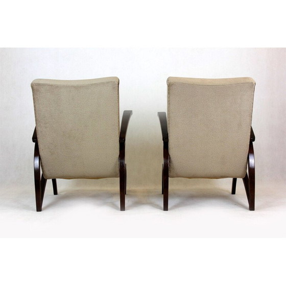 Image 1 of Paar vintage fauteuils van Jindřich Halabala voor Up Zavody en Setona, Tsjecho-Slowakije 1940
