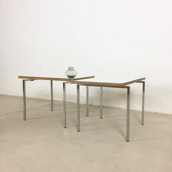 Image 1 of set van 2 modernistische stapeltafels van Trix & Robert Haussmann - jaren 1950