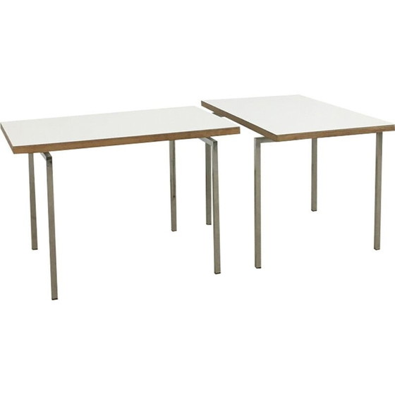 Image 1 of set van 2 modernistische stapeltafels van Trix & Robert Haussmann - jaren 1950