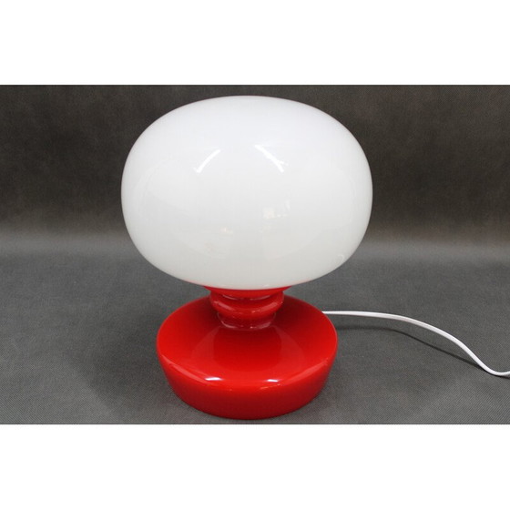 Image 1 of Vintage rood glazen tafellamp van Stepan Tabery, Tsjecho-Slowakije 1970