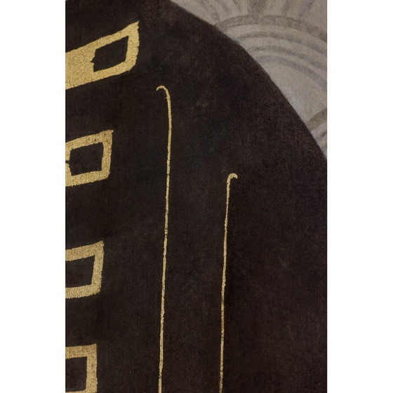 Image 1 of Vintage decoratief paneel met een staande vrouw met haar gezicht in driekwartperspectief, Frankrijk