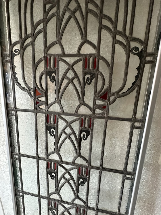 Image 1 of Art Nouveau Glas in Lood raam