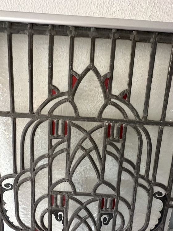 Image 1 of Art Nouveau Glas in Lood raam